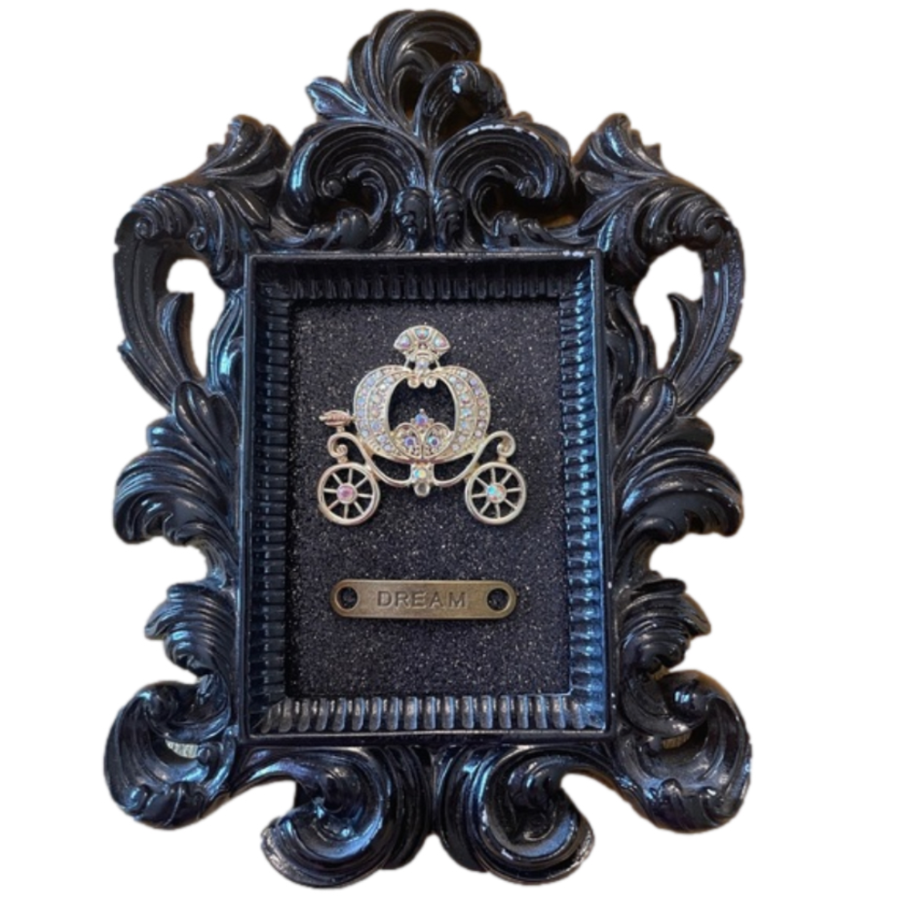 Framed Whimsical Crystal Cinderella Carriage